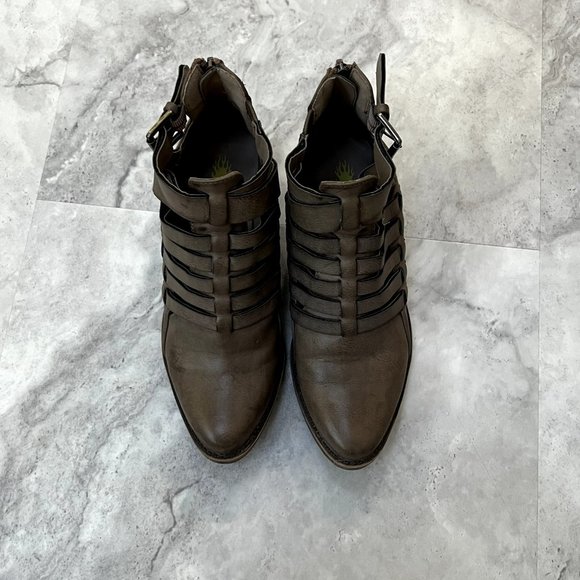 VOLATILE Booties Womens 6.5 Brown McKenna Strappy Ankle Boots - Picture 5 of 7